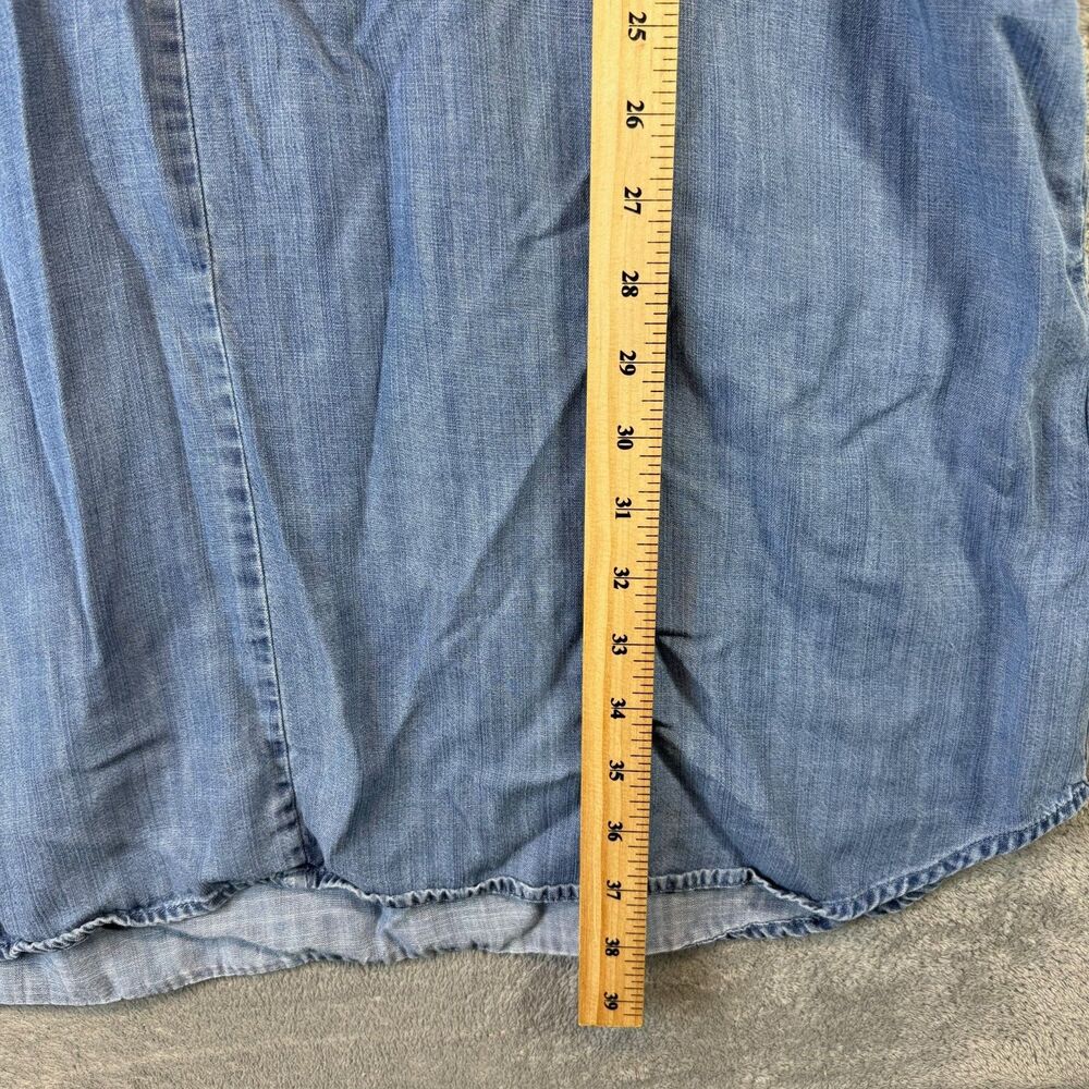 LOFT Outlet Mini Dress Womens Extra Large Blue Chambray Pockets Sleeveless Top - Picture 5 of 7